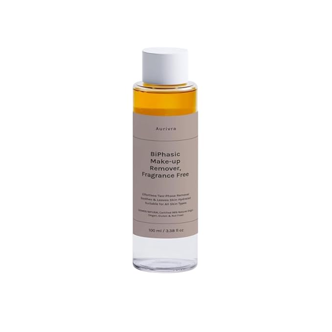 Makeup Remover for Sensitive Skin – Fragrance Free Eye & Face Cleanser, Hydrating with Aloe & Hyaluronic Acid, Vegan Two-Phase Formula