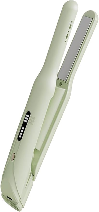 Cordless Hair Straightener and Curler 2 in 1,mini Hair Straightener 3 Temperature 60s Heat Up,Travel Flat Iron Portable,Anion Ionic for Frizz-Free Smooth Hair mini Flat Iron,Green