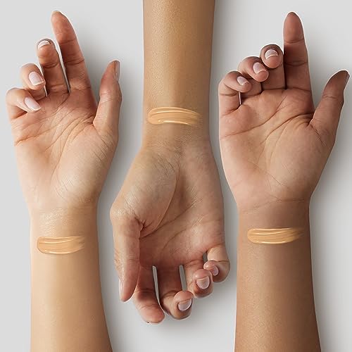 Glo Skin Beauty Luminous Liquid Mineral Foundation Makeup with SPF 18 (Linen) - Improves Uneven Skin Tone, Smooths & Corrects Imperfections, Sheer to Medium Coverage, Dewy Finish
