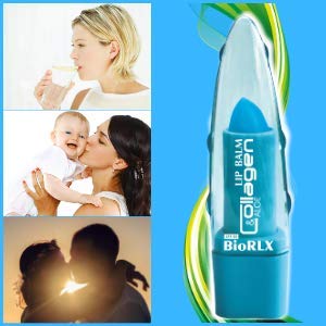 BioRLX 99% Purity Aloe Vera Lip Balm - Natural Moisturizing Unisex Lip Care for Hydrated and Radiant Lips (Collagen & Aloe Vera, 0.12 Ounce (Pack of 3))