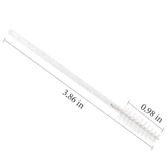 300 PCS Crystal Eyelash Mascara Wands Disposable Lash Brushes for Extensions Spoolie Brush Applicators Makeup Tool Kits (White)