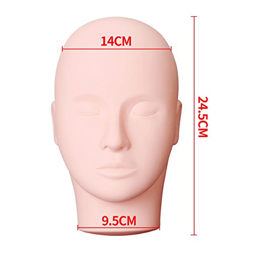 Pro Training Mannequin Flat Head Practice Make Up Eye Lashes Eyelash Extensions,Practice Training Head Manikin Cosmetology Mannequin Doll Face Head-2 Pack