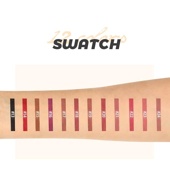 12 Pcs Pink Nude Brown Lip Liner Makeup Set - Waterproof & Smudge-Proof Matte Pencil Lip Liner Pack, Long-Lasting & Durable, Smooth & Easy Glide, Non-Smudge, Contouring, Filling & Layering (Set B)