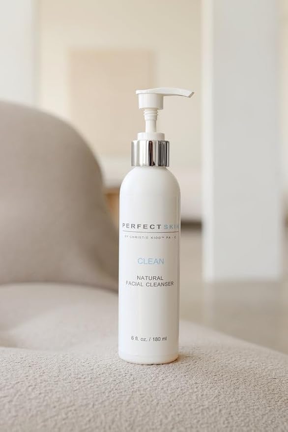 PERFECT SKIN BY CHRISTIE KIDD, PA-C Clean Natural Facial Cleanser – Gentle Face Wash with Aloe, Olive Leaff & Tea Tree – Soothes, Hydrates, Deep Cleans Pores – 6 fl oz (180 ml)