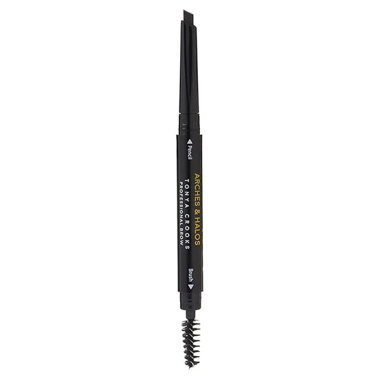 Arches & Halos Angled Brow Shading Pencil - Double Sided Eyebrow Filler and Spoolie - Angled Brush Design for Precise Shaping and Styling - Buildable, Easy Blend Pigment - Espresso - 0.012 oz