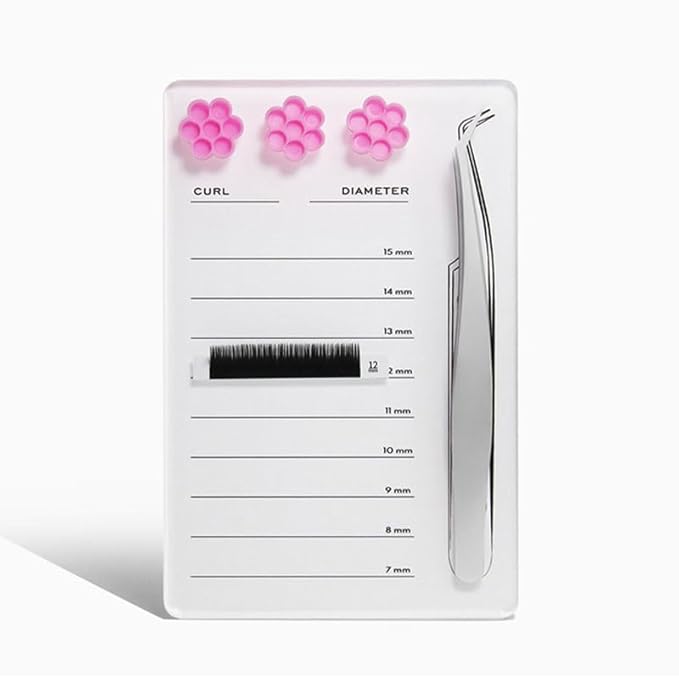 Grafted Eyelash Extension Holder Acrylic Pallet Magnetic Suction Scale Plate Lash Makeup Tools (White)