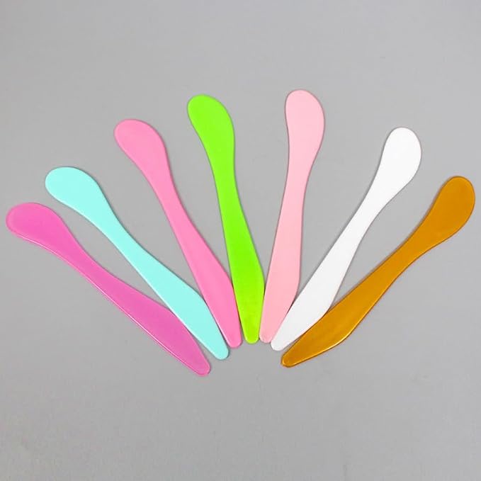 24 Pack Cosmetic Spatula for Makeup Face Mask, Plastic Spoon Disposable Beauty Tools, 8 Color Scraper, Multipurpose DIY Mixing, Skincare, Sampling, Waxing, Handmade Facial Mask Cream Lotion