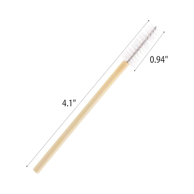 Tbestmax 300 Disposable Mascara Wands Eyelash Brush Spoolies for Eye Lash Extension Eyebrow Bamboo Stick White