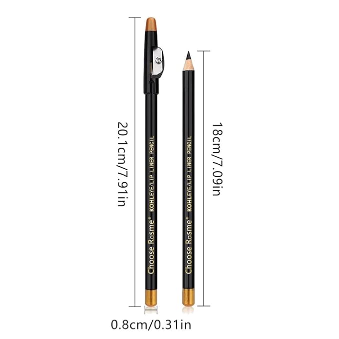 5Pcs Wooden Hard-Core Eyebrow Pencils for Women, Dark Brown Eyebrow and Eyeliner Pencil, Long Lasting Waterproof and Sweat-Proof, Beginner Makeup Brow Pencil, Create a Natural Eye Brow
