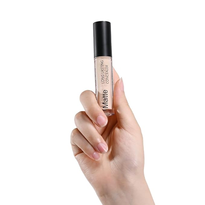 Matte Concealer Cream, Covers Under Eye Dark Circles & Blemishes, Waterproof Full-Coverage, Lightweight, Creamy Longlasting Face Eye Makeup, Light Ivory