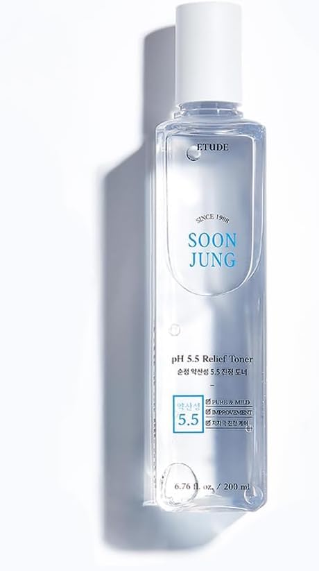 ETUDE SoonJung 5.5 Foam Cleanser (5.1 Fl Oz) + SoonJung pH5.5 Relief Toner (6.76 Fl Oz)