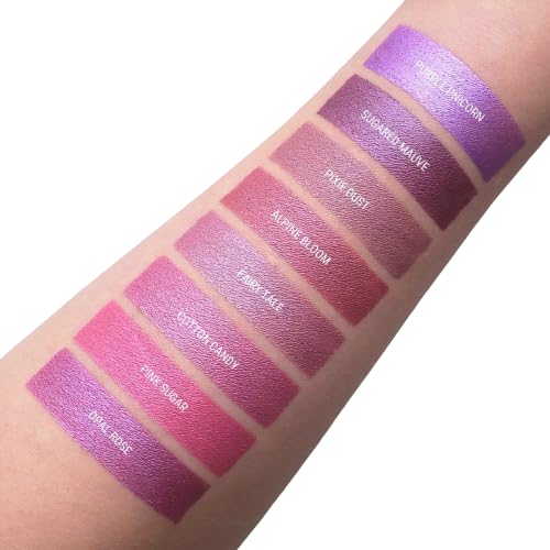 Aromi Sugared Mauve Metallic Liquid Lipstick, Purple Pink Lip Color with Shimmery Finish, Raspberry Mulberry Lipstick, Long-Lasting, Handmade (Sugared Mauve)