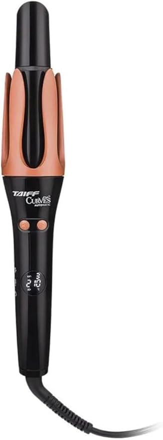 Taiff Automatic Curling Iron 1.25 Inch | Rotating Curling Wand with Turbo Ion Technology | Dual Voltage Hair Curler | Digital Ionic Curling Iron with 3 Heat Settings for Smooth Frizz-Free Curls