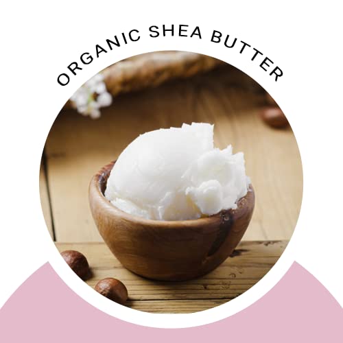 Glimmer Goddess Organic Whipped Body Butter for Women - Moisturizer Cream with Shea & Cocoa Butter, Almonds & Coconut Oil - Unscented, 8oz