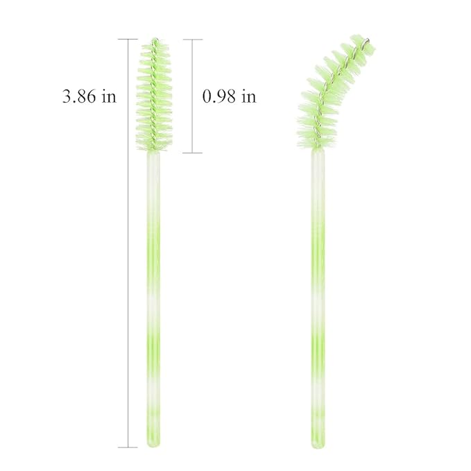 300 Disposable Mascara Wands Eyelash Brush Spoolies for Eye Lash Extension Eyelash Extension Supplies Makeup Tools Accessories (Green)