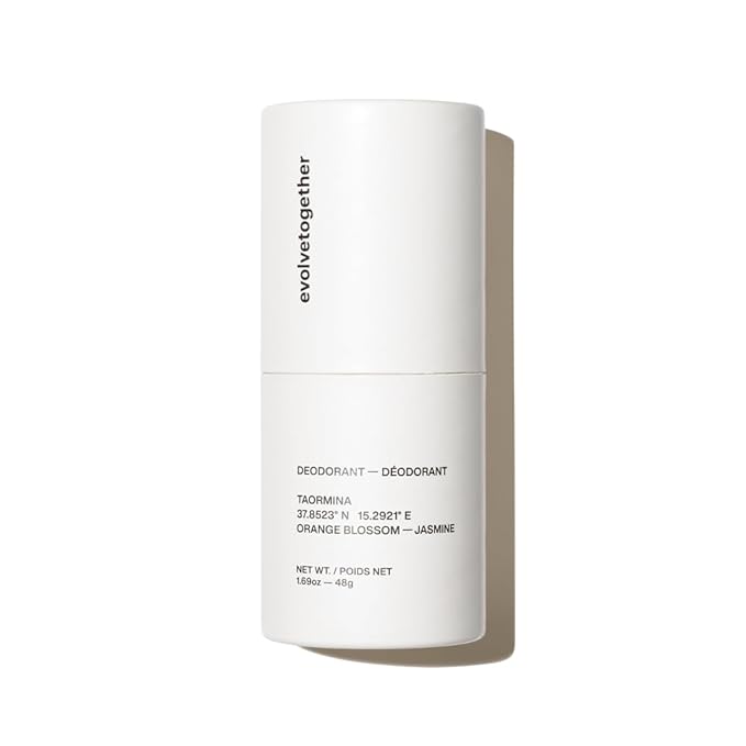 evolvetogether Aluminum Free Natural Deodorant for Women & Men | Orange Blossom & Jasmine | Neutralizes Odors, Soothes Skin | Vegan, Cruelty-Free, Baking Soda Free | Made in USA (Taormina, 1.69 Oz)