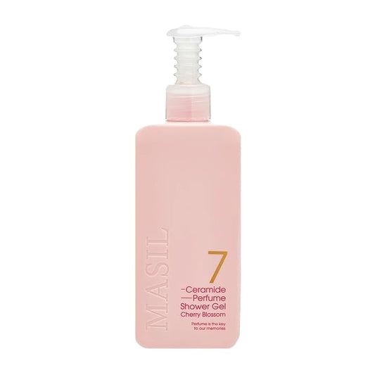 MASIL 7 Ceramide Perfume Shower Gel for Sensitive Skin, Korean Skin Care Moisturizing Body Wash for Women, Aroma Liquid Soap with Centella Asiatica and Licorice Root (Cherry Blossom, 16.9 fl oz)