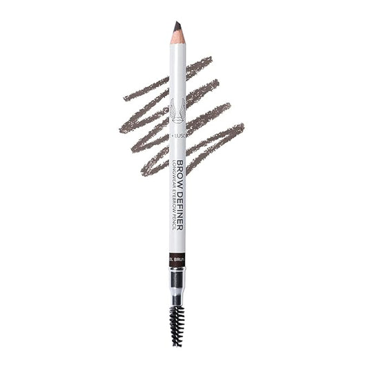 True + Luscious Brow Definer Pencil - Pomade & Powder Combo With Organic Castor Oil - Fills, Shapes Eyebrows - Waterproof - Cool Brunette