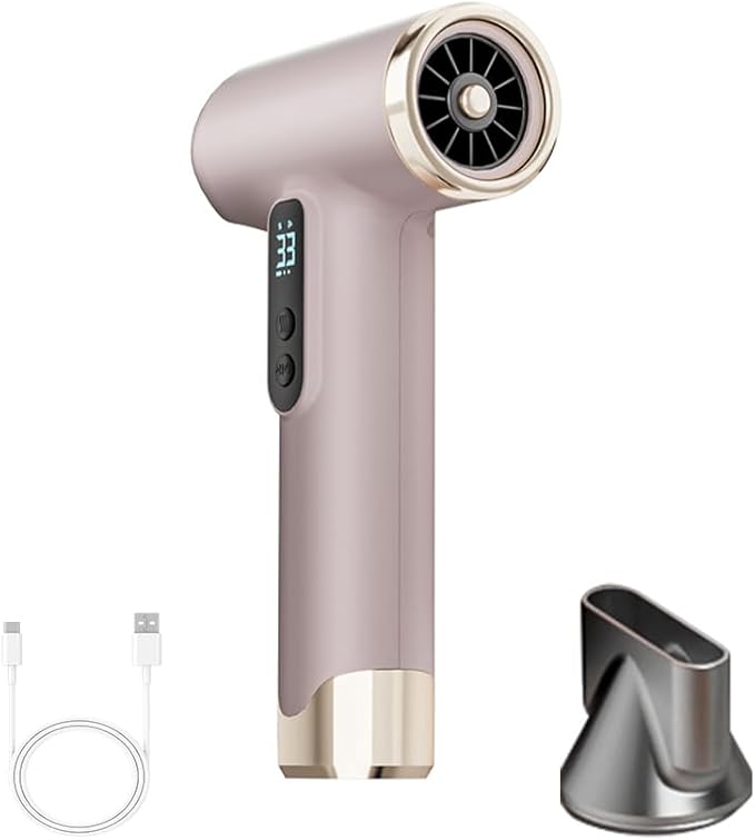Cordless Hair Dryer, 15000mAh Battery, Rechargeable Hair Dryer, 3 Adjustable Hot and Cold Wind, Used for Travel, Camping, and RV.