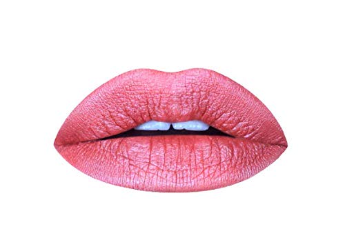 Aromi Rosy Peach Metallic Liquid Lipstick | Rose Gold Lip Color with Shimmery Finish, Vegan, Cruelty-free, Long-lasting and Smudge Proof Lipstick, Handmade (Pumpkin Spice)