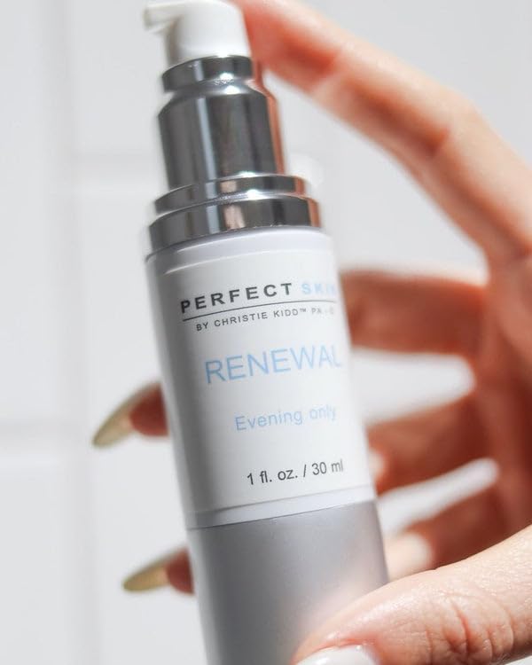 PERFECT SKIN BY CHRISTIE KIDD, PA-C Renewal Serum –Evening Only Exfoliating Serum w/Glycolic, Lactic Acid, Retinoid & Niacinamide – Brightens, Smooths, Reduces Fine Lines–Anti-Aging Skincare 1oz/30ml