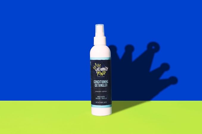 YOUNG KING HAIR CARE Kids Conditioning Detangler For Boys | Smooths and Softens Natural Curls | Plant-Based and Harm-Free (7.5 oz)