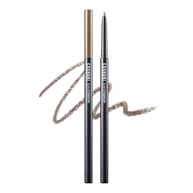 COSNORI Slim Eyebrow Pencil 02 Ginger Cookie - 2mm Micro-Fine Pencil Brow with Brush, Natural-Looking Brows, Long Lasting & Waterproof, Micro-Slim, Soft drawing, 0.005oz (0.13g)