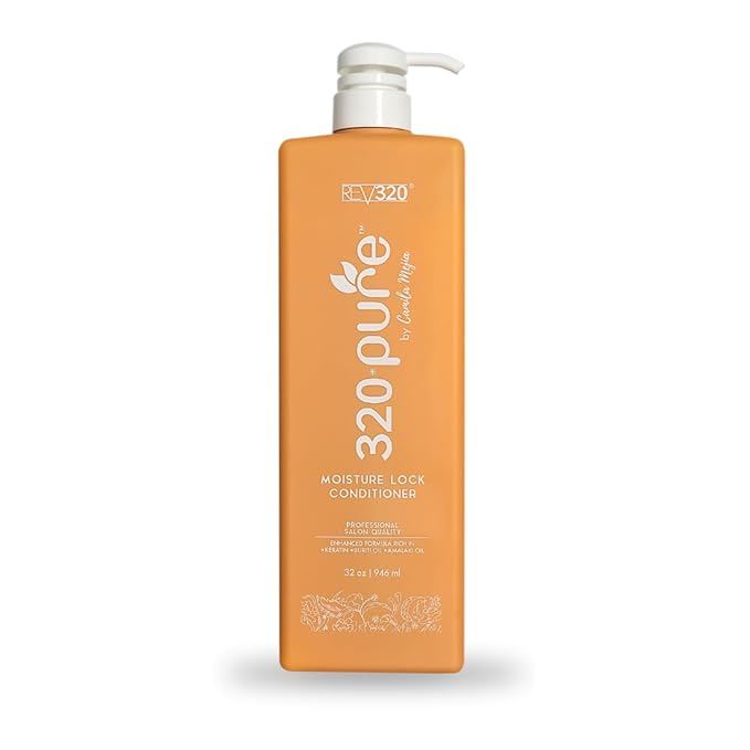 320Pure Moisture Lock Conditioner 32oz, Hydrating, Moisturizing Hair Conditioner for Women & Men, Sulfate-Free, Keratin & Argan Oil Formula for Color-Treated, Damaged, Dry, Straight and Curly Hair