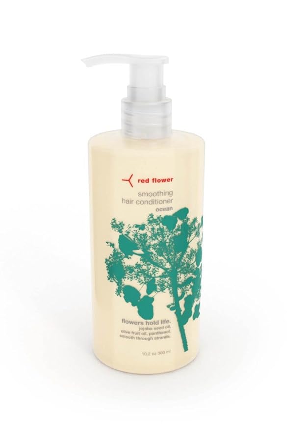 Red Flower Ocean Hair & Body Care Set: Purifying Body Wash, Hydrating Hair Wash, and Ocean Smoothing Hair Conditioner for Fresh Skin and Soft, Revitalized Hair