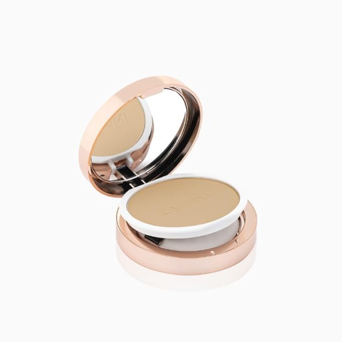 Emani Flawless Matte Powder Foundation Makeup for Sensitive Skin, Natural Mineral Foundation Compact with Buildable Coverage, Oil Control, Talc Free, Cruelty-Free & Vegan, Sienna