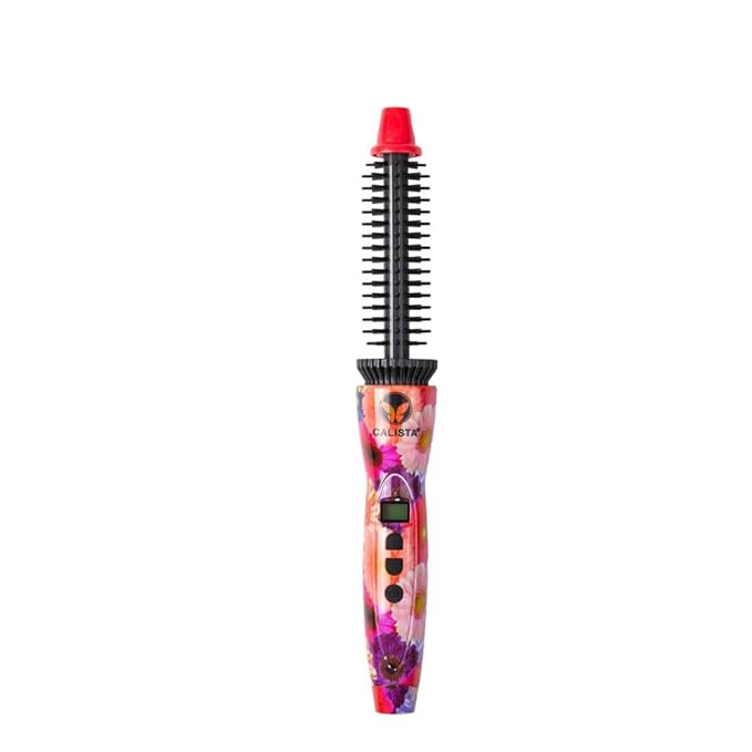 CALISTA Perfecter Pro Heated Round Brush | Curl, Volumize, and Style with No Heat Damage for Healthier Hair | 4 Sizes for Most Hair Types | Dual Voltage & Adjustable Temp (Daisy Bloom, 0.5)