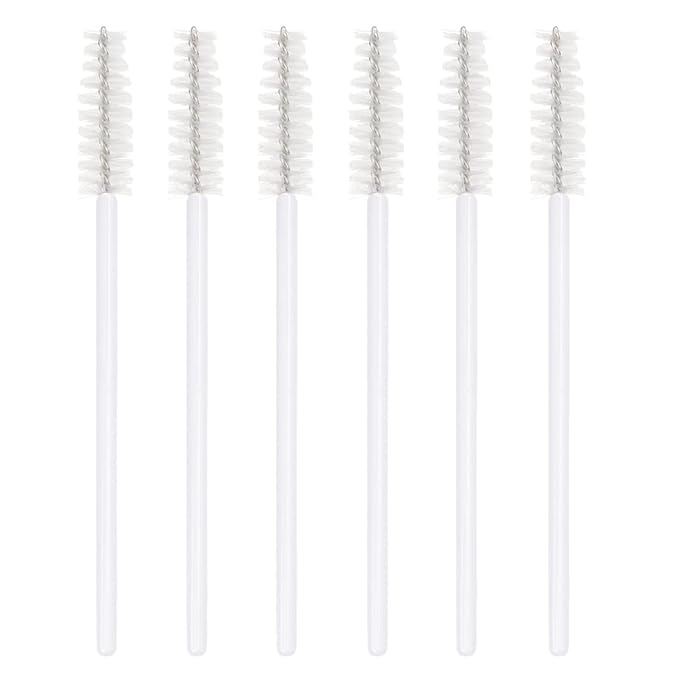 300 Pack Eyelash Mascara Wands Disposable Lash Brushes for Extensions Makeup Brush Applicators Tool Kit, White/White