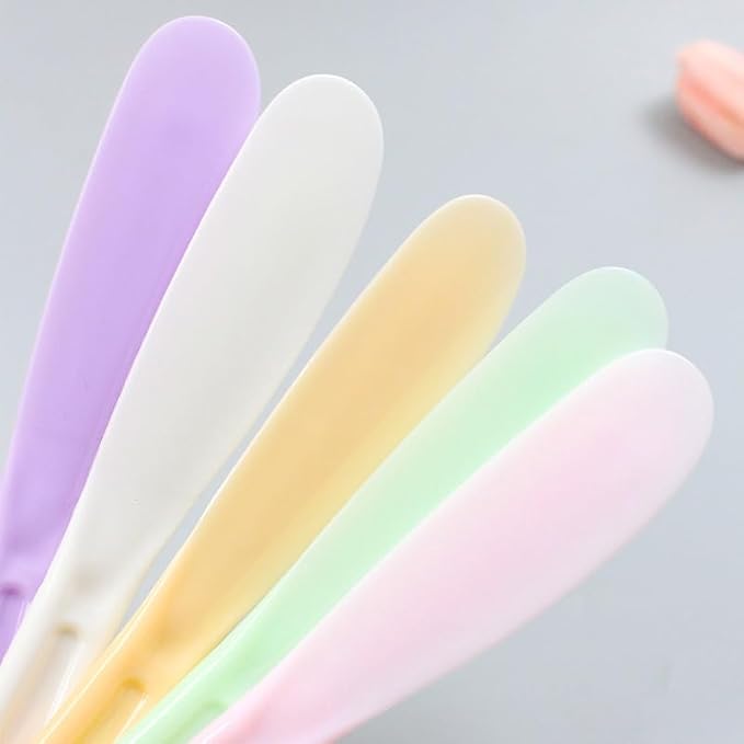 12pack Plastic Spatula for Facial Mask, Cosmetic Cream Spatulas Jelly Mud Stick Skincare Lotion Reusable Disposable Beauty Makeup Spoon for DIY Face Cream Mixing Sampling Waxing, 6 Colors
