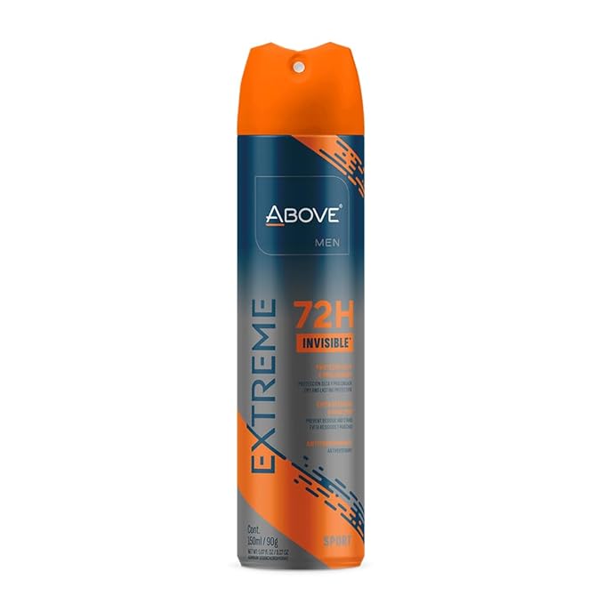 ABOVE Extreme Men Sport - 72H Antiperspirant Spray Deodorant for Men 5.07 Fl Oz | Aluminum-Free | Fresh Mist, No Stain, No Alcohol, Long-Lasting Men's Deodorant Spray | Lavender, Amber, & Jasmine