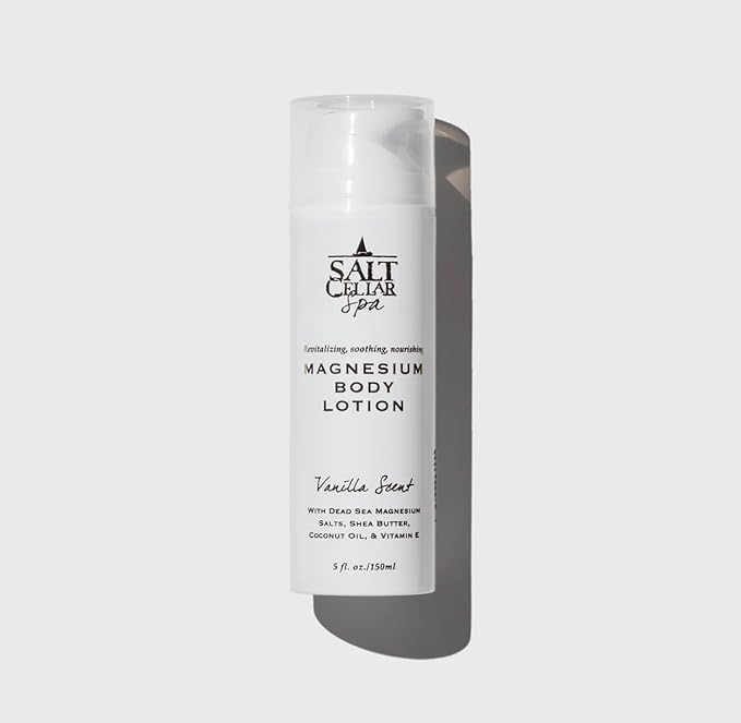 Salt Cellar Spa Dead Sea Magnesium Body Cream – Hydrating, Soothing & Nourishing Moisturizer with Shea Butter, Coconut Oil & Vitamin E – Vegan, Paraben-Free, Cruelty-Free – 5 fl oz