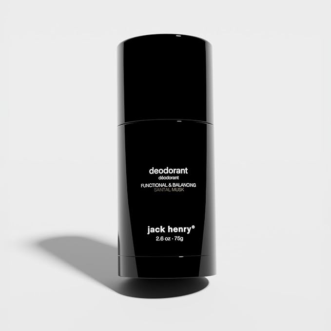 Jack Henry Natural Deodorant for Men & Women, Santal Musk Scent, Aluminum Free Deodorant with Shea Butter, Probiotics, Vegan Plant Based, Long Lasting, Baking Soda Free with Coconut MCT, 2.65 oz