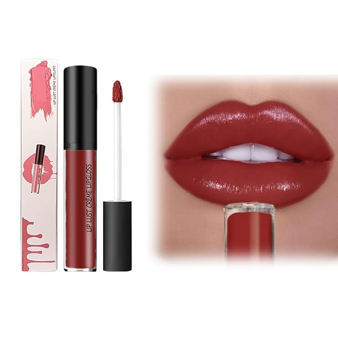 12 Colors Cream Texture Lipstick, 2025 Upgraded Waterproof Long-Lasting Moisturizing Lip Gloss, Non-Sticky Lip Stain Makeup for Daily Special Occasions (9)