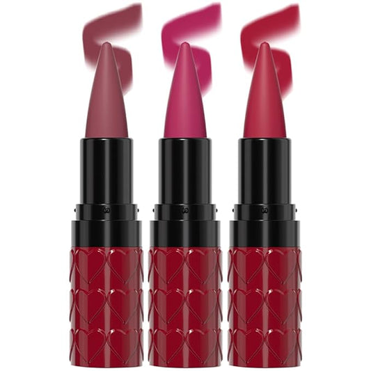 3 Colors Gradient Lip Liner Set, Long Lasting Matte Finish Lipstick Combo for Shaping & Sculpting Lips, Retractable Highly-Pigment Smooth Defined Cream Lip Pencil Kit for Women (#5,#6,#7)