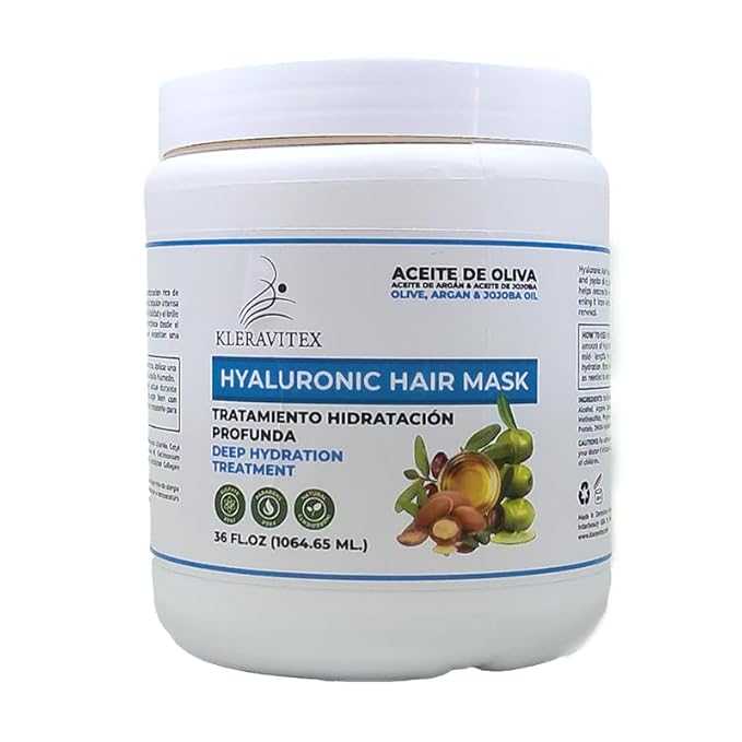 Hyaluronic Hair Mask Formulated With a Rich Blend of Olive Oil and Jojoba Oil to Provide Intense and Lasting Hydration for Dry or Damaged Hair, Restore Vitality and Shine (36 OZ)
