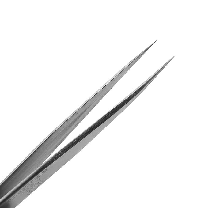 LASHVIEW Lash Tweezer, Vetus Straight Pointed Eyelash Tweezers for Profissional Grafting Eyelash Extension, Stainless Steel Needle Nose Tweezers for Lash Extension Stickers Precision Electronics, ST12