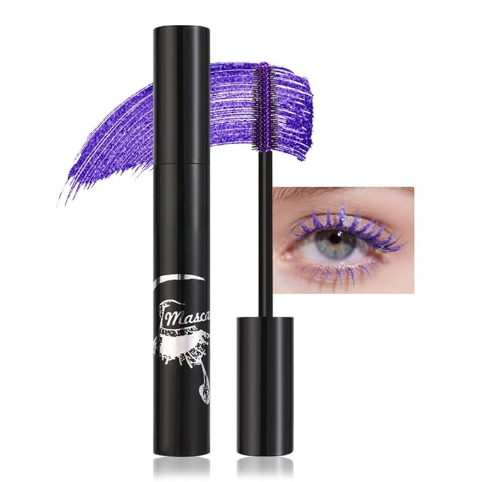 Purple Mascara – Bold Violet Lash Color for Dramatic Eye Looks – Lengthening & Volumizing Formula – Smudge-Proof, Waterproof & Long Lasting Colored Mascara for Creative Makeup Styles