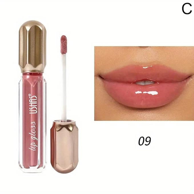 3PCS Mirror Pearl Lip Gloss Set – Shiny Glitter Moisturizing Lip Gloss for Women, Waterproof Long Lasting Nude Lip Makeup Kit (8-9-12)