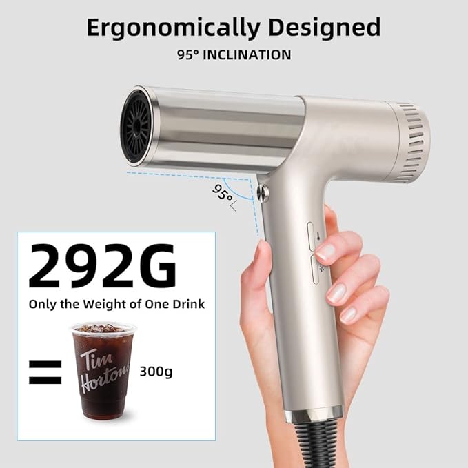 High-Speed Hair Styler and Drying Brush - 110000 RPM Hot Air Brush with Diffuser, Concentrator Attachment, and Oval Curling Wand (silver)