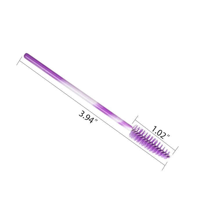 300 Pack Mascara Wands Disposable Eyelash Brush for Extensions Lash Applicators Tool Kit, Deep Purple