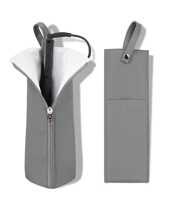 Hot Iron Holder & Mat, Heat Resistant Travel Bag for Curling Iron, Flat Iron - Hair Tool Organizer for Home, Travel