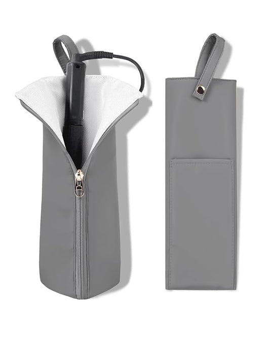 Hot Iron Holder & Mat, Heat Resistant Travel Bag for Curling Iron, Flat Iron - Hair Tool Organizer for Home, Travel