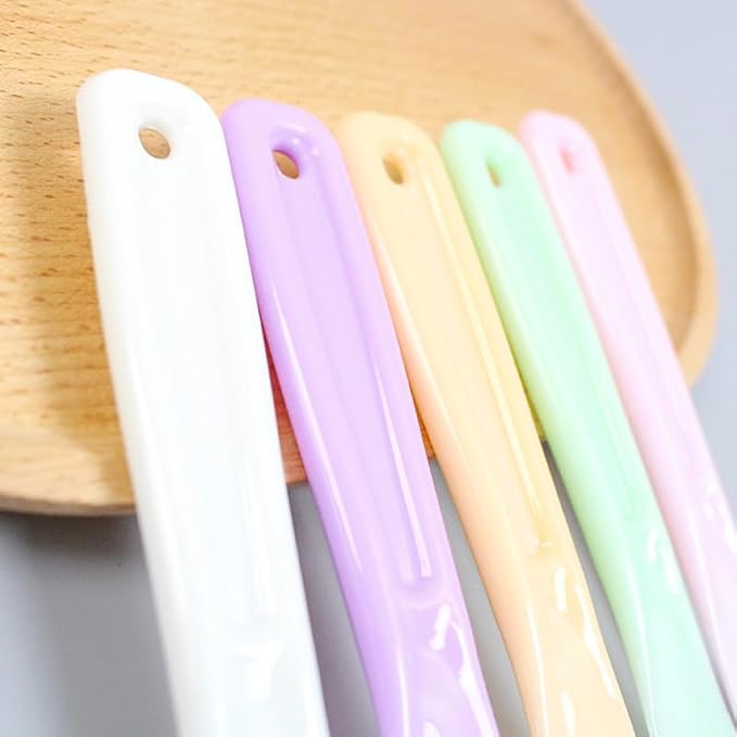 12pack Plastic Spatula for Facial Mask, Cosmetic Cream Spatulas Jelly Mud Stick Skincare Lotion Reusable Disposable Beauty Makeup Spoon for DIY Face Cream Mixing Sampling Waxing, 6 Colors