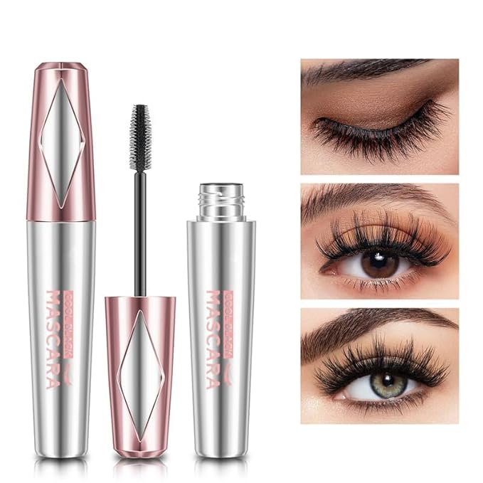 My Amazing Lashes Mascara,4D Silk Fiber Volume And Length Mascara,Waterproof & Sweatproof Long Lasting,Create Natural Look Of Lash Extensions (Black, 2PCS)