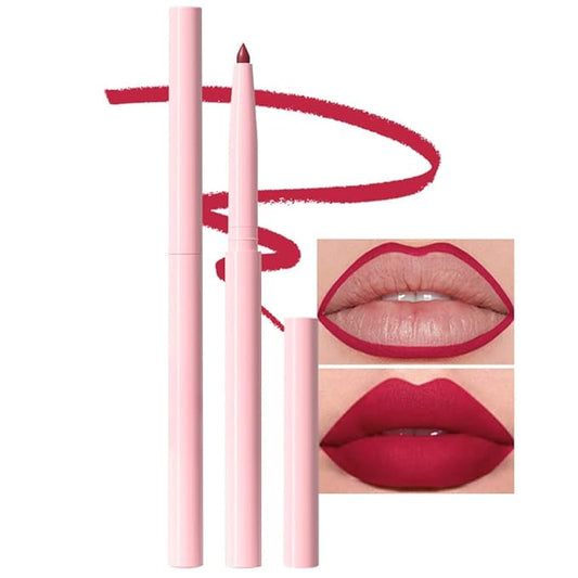 Ruby Red Matte Lip Liner Pencil, Long-Lasting Creamy Formula for Shaping & Sculpting Lips