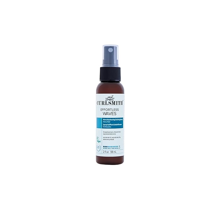 CURLSMITH - Effortless Waves Styling Spray, Lightweight and Moisturising, Reduce Frizz, Natural Look, For Wavy and Curly Hair, Vegan (59ml/2 fl oz) Trial or Travel Size